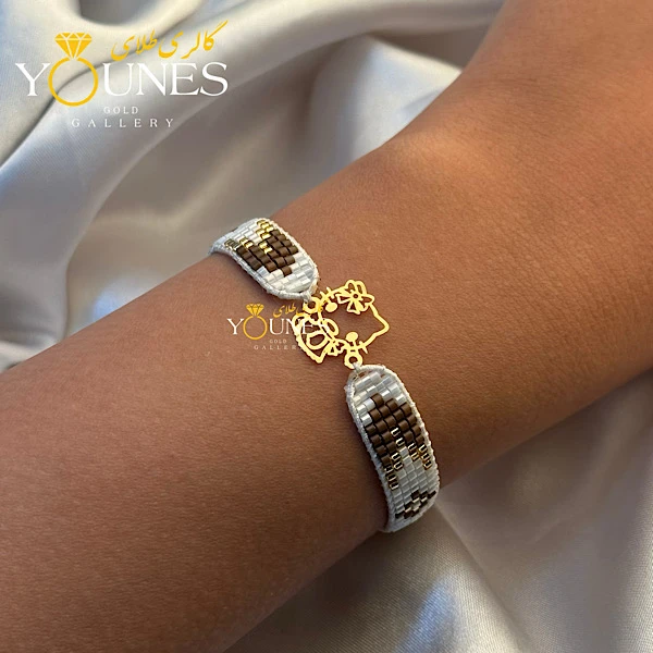 دستبند میوکی کیتی لیزری طلا